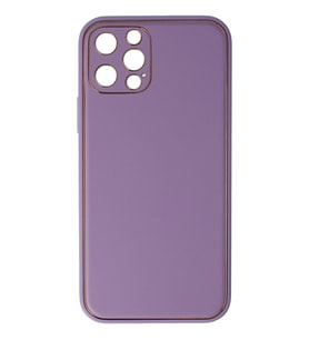 Pilelistore   iPhone 12 Pro Kılıf Coco Deri Silikon Kapak - Lila