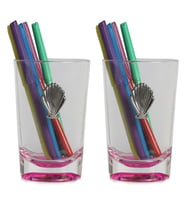 2 ADET KALEMLİK PEMBE DENİZ KABUĞU AKRİLİK  OFİS GERECİ 9X6X11CM 250ML