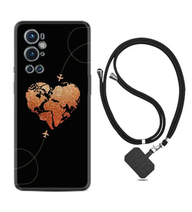 Tecno Spark 9 Pro Kılıf Silikon Boyun Askılı İpli Desenli Silikon Plane Heart 1721