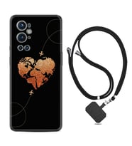 Tecno Spark 9 Pro Kılıf Silikon Boyun Askılı İpli Desenli Silikon Plane Heart 1721