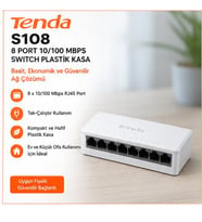 TENDA S108 8 PORT 10/100 MBPS SWİTCH PLASTİK KASA