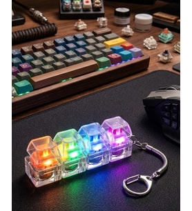 Işıklı Mekanik Tuş Anahtarlık Klik Sesli Stres Oyuncağı Fidget - Lisinya