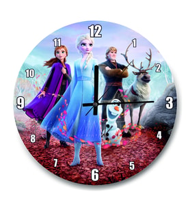 Cakatablo Frozen 2 Queen Elsa  Anna  Olaf  Kristoff Kızıl Yaprak  Duvar Saati