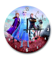Cakatablo Frozen 2 Queen Elsa  Anna  Olaf  Kristoff Kızıl Yaprak  Duvar Saati