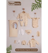 VaVBaby Organik Hastane Çıkışı 10’lu Uyuyan Ayıcık - Mavi