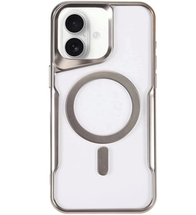 Newface Apple iPhone 16 Kılıf Boyi Magsafe Silikon Kapak - Gümüş