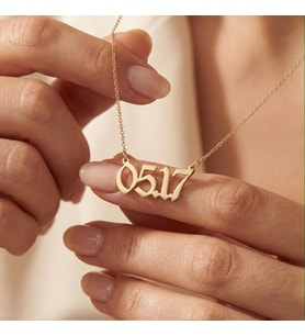 Kişiye Özel 925 Ayar Gümüş Şık Tarih Kolye (Gold)