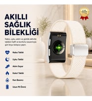 Krem Akıllı Bileklik Sağlık ve Aktivite Takipli Nabız Uyku Kalori ve Kan Basıncı Takibi