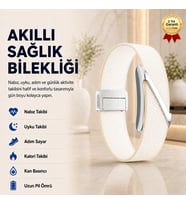 Krem Akıllı Bileklik Sağlık ve Aktivite Takipli Nabız Uyku Kalori ve Kan Basıncı Takibi