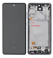 Tkgz - Samsung Galaxy A72 - SM-A725 Uyumlu Lcd Ekran Dokunmatik - A - Kalite ÇITALI SİYAH