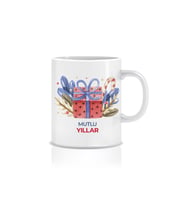 Yılbaşı Hediye Kupa Christmas Baskılı Kupa Bardak (Beyaz)