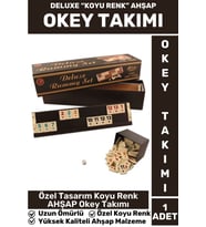 Premium Uzun Ömürlü Dayanıklı Aile Ev Arkadaş Kahve Cafe Oyun Takımı AHŞAP KOYU RENK 101 Okey Takımı