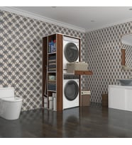 Kenzlife çamaşır-kurutma makinesi dolabı bacce sol cvz 187*090*60 çekmeceli banyo (Beyaz)