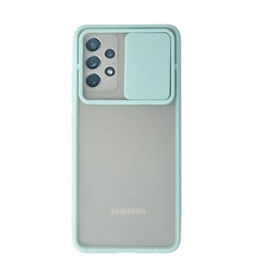 Samsung Galaxy A52 Kılıf Palm Buzlu Kamera Sürgülü Silikon - Turkuaz
