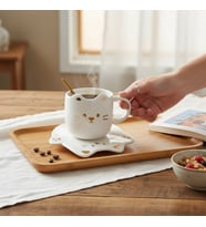 Tatlı Kedi Tasarımlı Kupa Bardak (Beyaz)