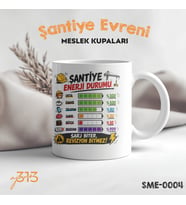 Komik Şantiye Kupası – "Şarj Biter Revizyon Bitmez" Baskılı Seramik Kupa