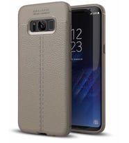 Samsung Galaxy S8 Kılıf Esnek Pu-Deri Leather-Pu Serisi Protected Case (Gri)