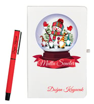 Arkadaşa Hediye Yeni Yıl Hediyesi Kişiye Özel Defter ve Roller Kalem Seti