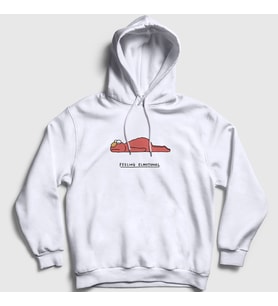 Presmono Unisex Beyaz Feeling Elmotional Kapüşonlu Sweatshirt 288197tt