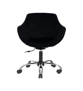 Krom Metal Ayaklı Ofis Çocuk Odası Çalışma Sandalyesi (AYARLANILABİLİR) MONOKO (Siyah)