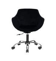 Krom Metal Ayaklı Ofis Çocuk Odası Çalışma Sandalyesi (AYARLANILABİLİR) MONOKO (Siyah)
