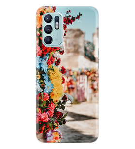 Oppo Reno 6 Kılıf Silikon Desen Özel Seri Gerçek Çiçekler 1743
