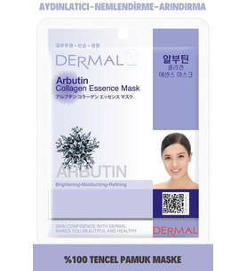 DERMAL Beyazlatıcı, Nemlendirici ve Arındırıcı Arbutin Kolajen Maske 23gr
