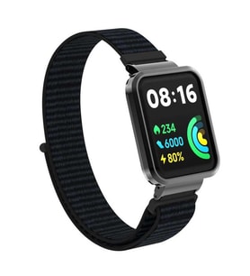 Microsonic Xiaomi Redmi Watch 2 Lite Hasırlı Kordon Woven Sport Loop Siyah