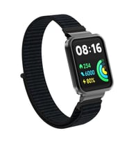 Microsonic Xiaomi Redmi Watch 2 Lite Hasırlı Kordon Woven Sport Loop Siyah