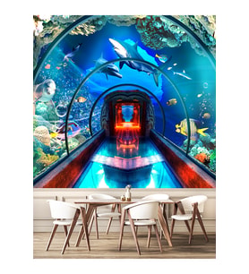 Dreamwall Akvaryum Desenli Isı Ve Ses Yalıtımlı Sağlıklı Tekstil Duvar Kağıdı (Çok Renkli)
