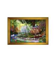 Manzara Temalı Kanvas Tablo 50 x 70 cm Gold Çerçeve