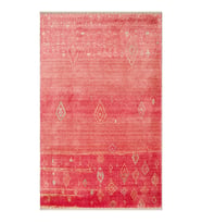 Hoom Rugs Nepal ZR 15 Yün Viskon Tensel Red Autumn Otantik Modern Uşak Halısı (Kırmızı)