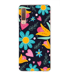 PrintiFy Samsung Galaxy A7 2018 ile Uyumlu 1mm Slim Fit Retro Colors 1 Baskılı Şeffaf  Kılıf