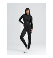 Siyah Sculpt Line Uzun Kollu Spor Tayt Tulum