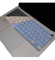 McStorey Macbook Air M1 ile Uyumlu Klavye Koruyucu TouchID A2179 A2337 Türkçe Baskı R.Powder (Lacivert-Kırmızı)