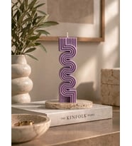 Mumelia Sonsuz Kıvrım - Doğal Soya Blok Dekoratif Mum - Büyük Boy - Mor