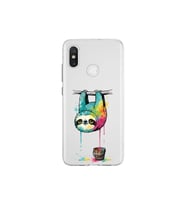 Xiaomi Mi 8 ile Uyumlu Splash Tembel Hayvan Tasarımlı Şeffaf Silikon Kılıf