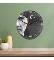 Atatürk Tasarımlı Duvar Cam Saati