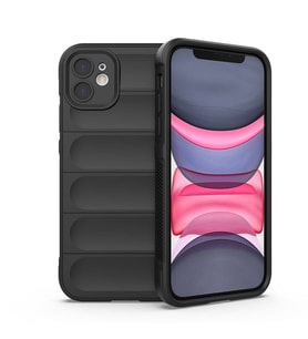 Apple iPhone 11 Kılıf Esnek TPU Oyuklu Arka Yüzey Tasarımlı Zore Etnik Silikon Kapak (Siyah)