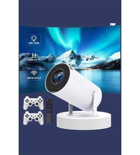 Projeksiyon Cihazı Video Oyun Konsolu Projektör Taşınabilir Ayaklı Çift Kollu 4K Çözünürlüklü