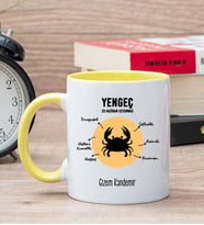 Kişiye Özel Yengeç Burcuna Hediye Sarı Kupa Bardak