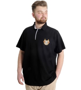 Mode XL Büyük Beden Erkek T-shirt Polo CHOOSE YOUR MODE 23321 Siyah