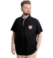 Mode XL Büyük Beden Erkek T-shirt Polo CHOOSE YOUR MODE 23321 Siyah