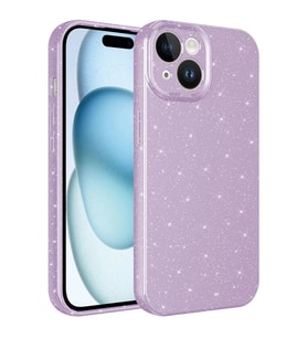 Apple iPhone 15 Plus Kılıf Kamera Korumalı Simli Lüks Zore Koton Kapak
