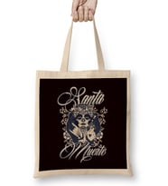 Santa Muerte Female Deity Mexican Dead Sugar Skull Satanic Bez Çanta Uzun Saplı