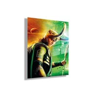 Temperli Gerçek Cam Tablo Film Karakteri Yan Perspektif Loki