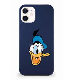 Apple iPhone 12 Mini Soft Premier Kapak Donald Duck-A Tasarımlı Silikon Kılıf - Lacivert (Şeffaf)