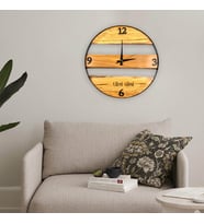 İsme Özel Masif Ahşap Duvar Saati 40cm (Kahverengi)