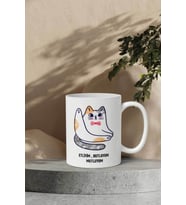 Etliyim Butluyum Mutluyum Kedi Kupa Bardak (Beyaz)