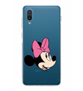 Samsung Galaxy A02  Kamera Korumalı  Kapak Minnie Mouse Tasarımlı  Şeffaf Kılıf